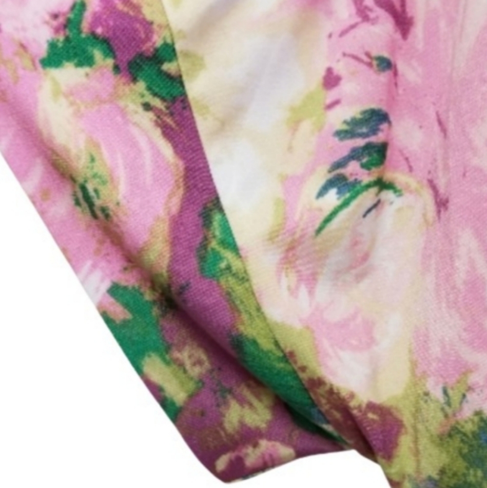 🆕️⬇️🎉HOST PICK🎉 BCBGMaxAzria Pink Floral Watercolor Wrap Dress - Picture 3 of 8